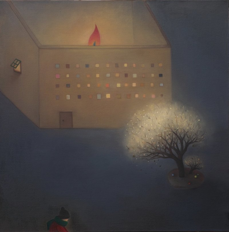 Chen Ke - white night - oil on canvas - 2014