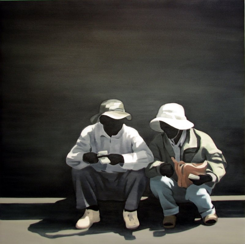 Thai Tuan - Black painting n.65 - oil on canvas - 2008