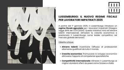 Lussemburgo attrae talenti: nuovo regime fiscale per lavoratori impatriati nel 2025