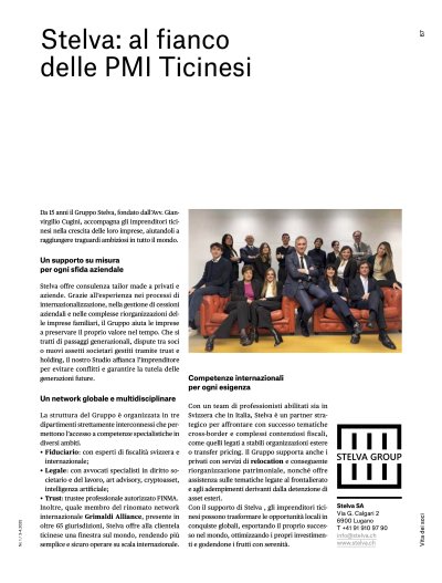 Stelva: al fianco delle PMI ticinesi